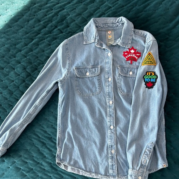 Hudson’s Bay Team Canada Patch Jean Shirt - Picture 2 of 4